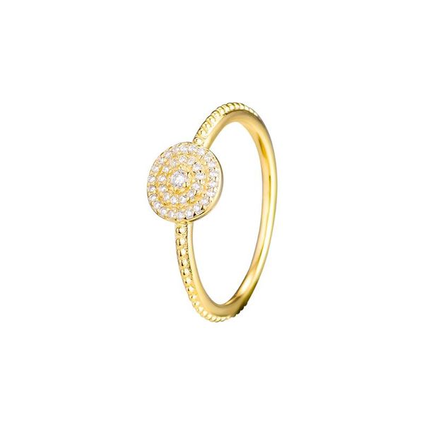 

fandola rings shine radiant elegance ring with clear cz 925 sterling silver rings for women anillos mujer anel pierscionki, Golden;silver
