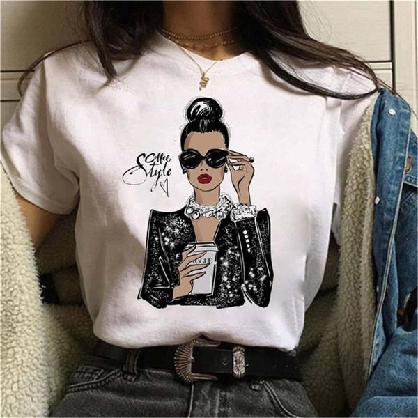 

cool lady printed female tshirt women fashion graphic printed t-shirt harajuku korean style short sleeves clothes female, White