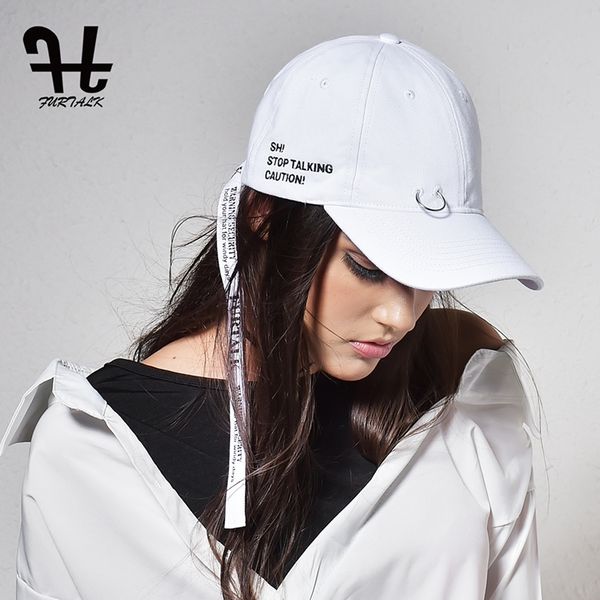 

furtalk cotton baseball cap women man adjustable plain bucket hat embroidery letter print hip hop dad hat for girl y200714, Blue;gray