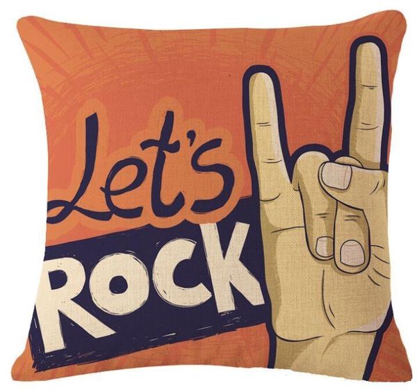

car cover pillow pillows decorativos cojines rock gesture music pillowcase almofada linen cushion sofa decorative throw qylxdw mywjqq