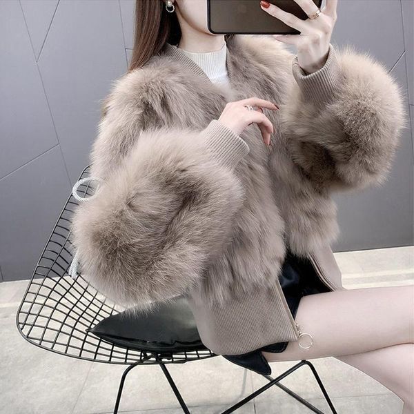 

women 2021 autumn winter new solid color faux fur coats female short thick warm slim jackets ladies fake fur outwears q592, Black
