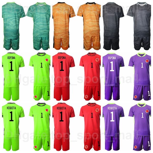 

men goalkeeper colombia soccer 12 camilo vargas jersey set gk goalie 1 david ospina football shirt kits team color purple brown black red gr