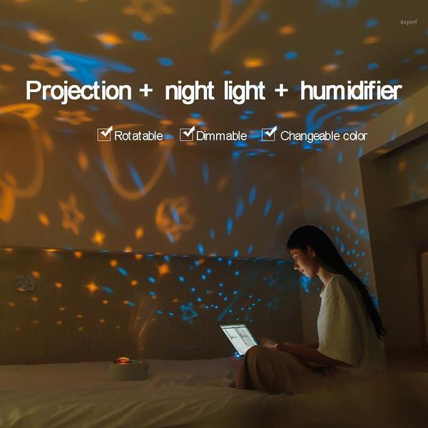 

air humidifier purifier double spray cool mist 1l large capacity with led night lights projection humidifie for office1
