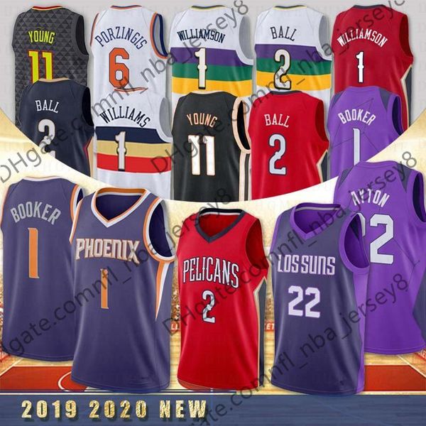 

zion 1 williamsondevin nba 1 booker trae 11 young lonzo 2 ball college basketball jersey deandre 22 ayton, Black;red