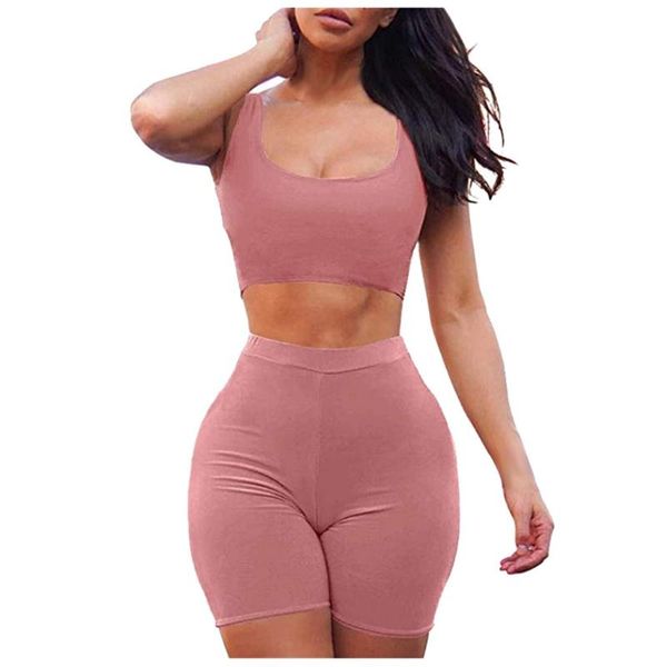 

yoga outfits women 2pcs set female sleeveless tank bra fitness shorts running gym sports clothes suit seamless set#3, White;red