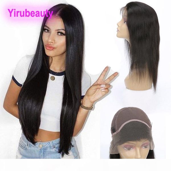 

brazilian unprocessed human hair 13x4 lace front wigs cambodia pre plucked silky straight lace front wigs natural color 8-30nch, Black;brown