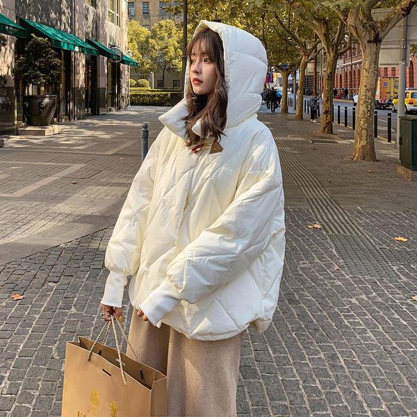 

women's down & parkas hooded ladies coats loose oversized winter clothes women jacket warm thick cotton coat female padded solid q3147, Black