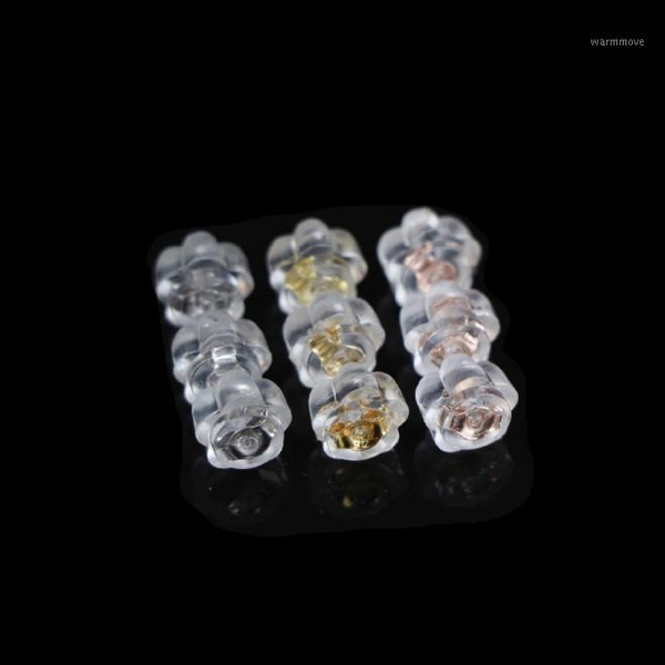

-016 wholesale 50pairs/lot 925 sterling silver with silicone earring backs flower shape diy accessories1 other, Blue;slivery