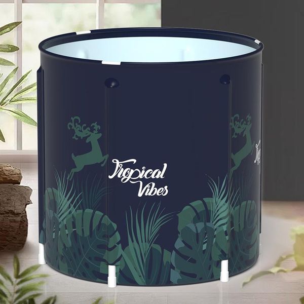 

70cm pvc style fabric bracket folding bath barrel household plus bath barrel large body steam can be stored