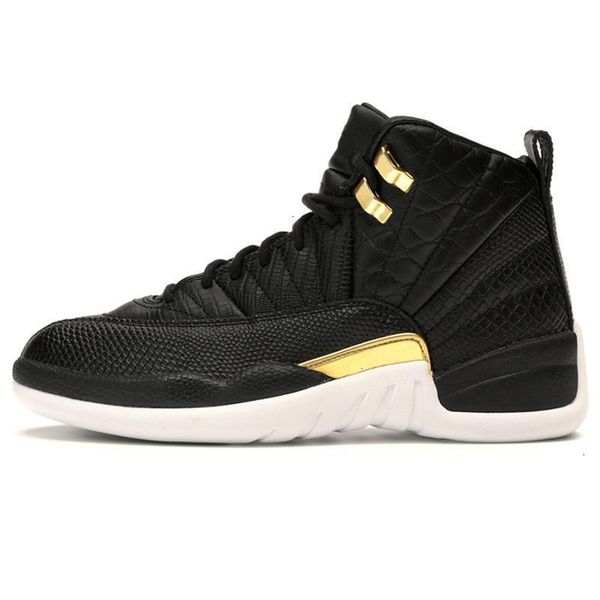 

shoes basketball 12s 12 mens jumpman taxi reverse metallic gold game royal white dark grey fiba cny sports sneakers zapatos, Black