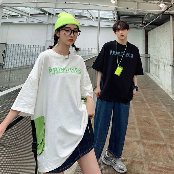 

and summer short sleeve for men women couple's wear cotton printed crew neck sport street ins fashion hip-hop t-shirt, Black;gray