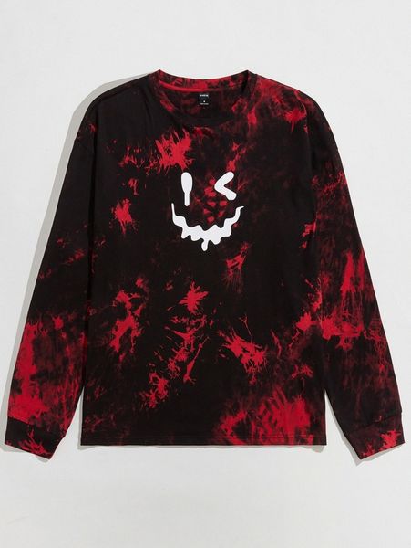 

men tie dye expression print tee b0bz#, White;black