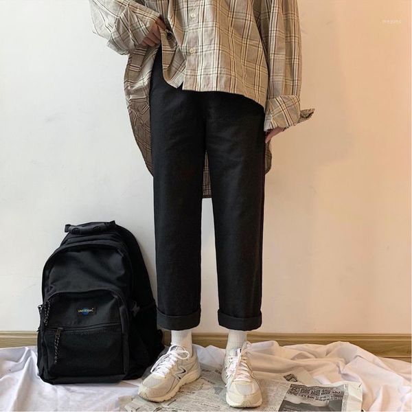 

spring new jeans men's fashion solid color wash casual straight denim pants man streetwear hip hop loose trousers male clothes1, Blue