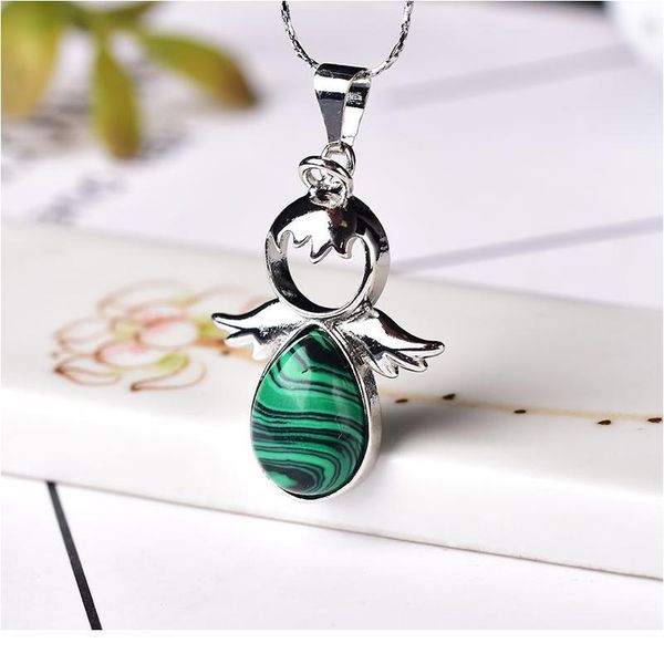 

1pc natural crystal amethyst rose quartz angel pendant mineral jewelry quartz mineral jewelry couple decoration holi jllxnd, Black