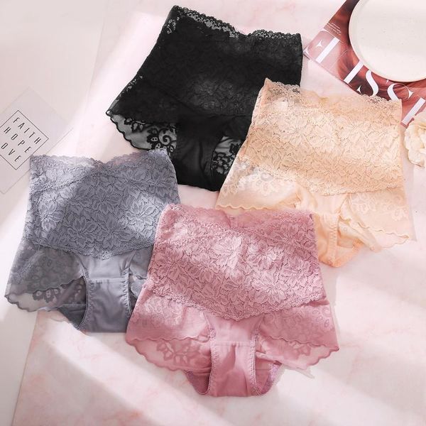 

lace panties underwear for women high waist panties lingerie female seamless panty briefs underpants pink red xl plus size1, Black;pink