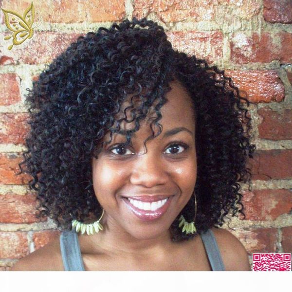 

short afro kinky curly human hair full lace wigs brazilian human hair lace front wigs curly with baby hair for black women, Black;brown
