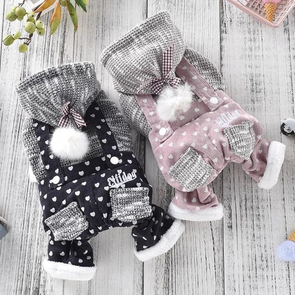 

dog apparel love ball pet jacket little chihuahua luxury thick warm hoodie down overall costume for small medium puppy animal goods