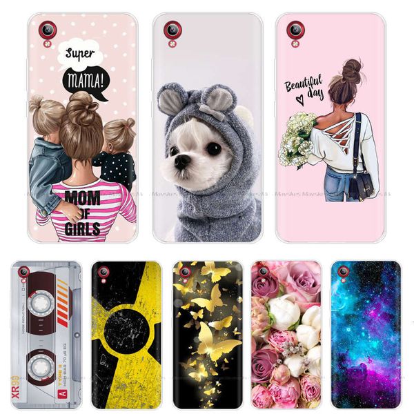 

qalive y91i mobile phone cover, soft silicone back cover of live and 91i y91c and 91c, transparent tpu shell with cartoon, bumper, flowe