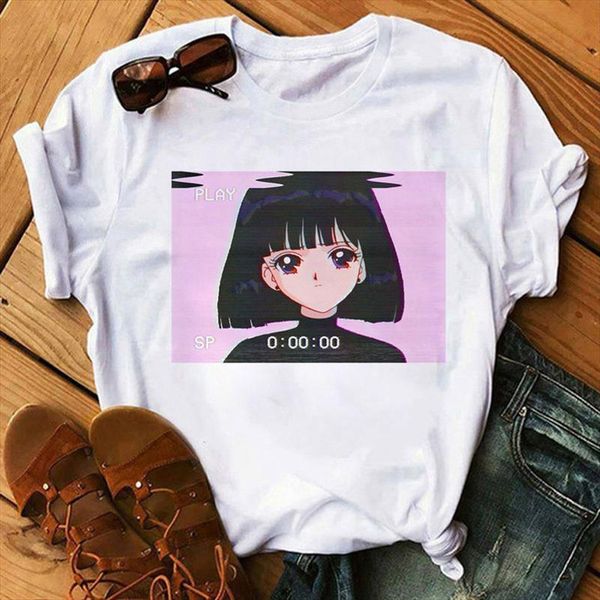 

female t shirt harajuku graphic t shirt hip hop 90s grunge aesthetic ullzang fashion funny tee female, White