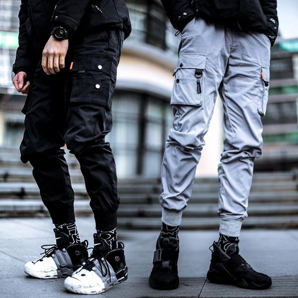 

men's pants tactical joggers with side pockets kw2021 techwear streetwear, Black
