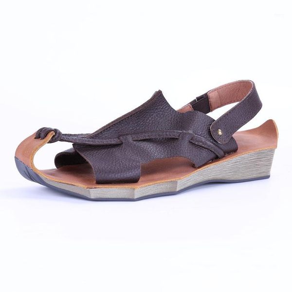 

women's sandals summer shoes 100% genuine leather ladies sandals 2020 gladiator rome women beach shoes female footwear1, Black