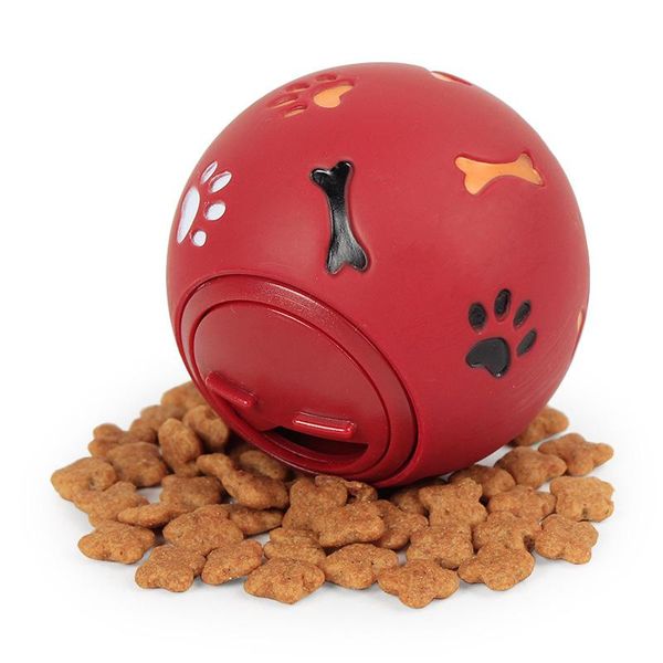 

dog toy rubber ball chew dispenser leakage play ball interactive pet dental teething training toy blue red 7.5cm/2.95''