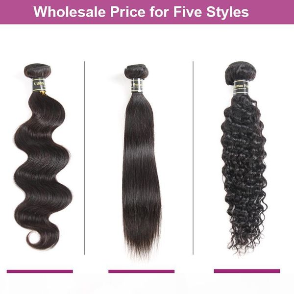 

factory directly sale mink brazilian virgin hair straight deep body water wave kinky curly human hair extensions wholesale hair wefts, Black