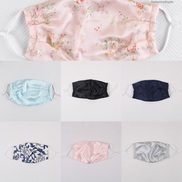 

mask face print floral silk dustproof sun-resistant fashion masks women summer thin mouth 36ol