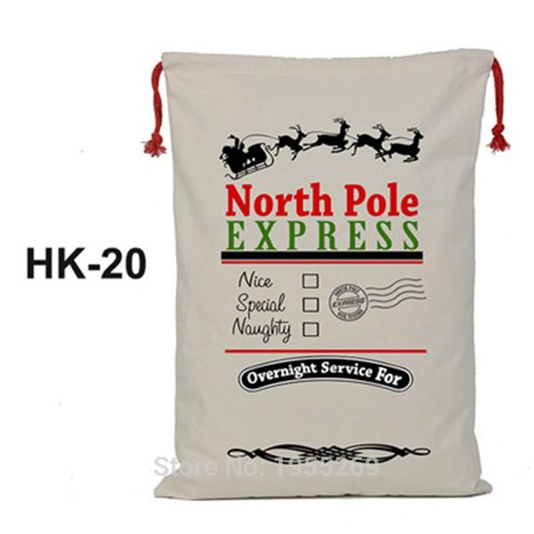 

44styles santa sacks bags 20 pcs/lot large organic heavy gift canvas red drawstring bag for christmas decoration can mix buy bbyrji bwkf