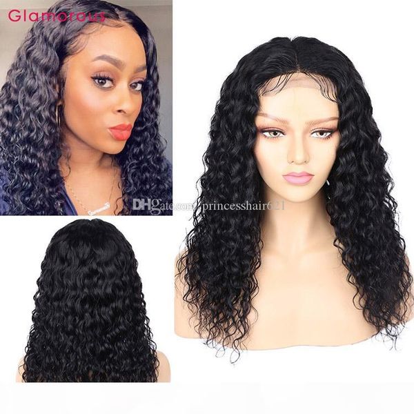 

4x4 lace closure human hair wig 150% density brazilian water wave virgin human hair wigs for black women