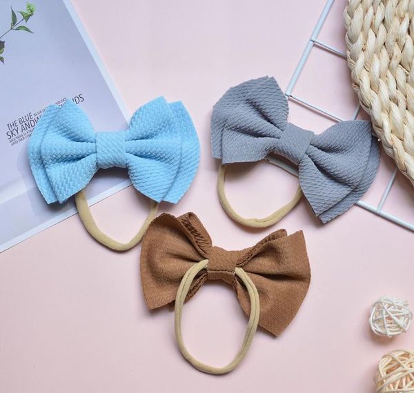 

color baby accessories infant baby girl cute big bow headband newborn solid headwear headdress nylon elastic hair b jllqzl xhlove, Slivery;white