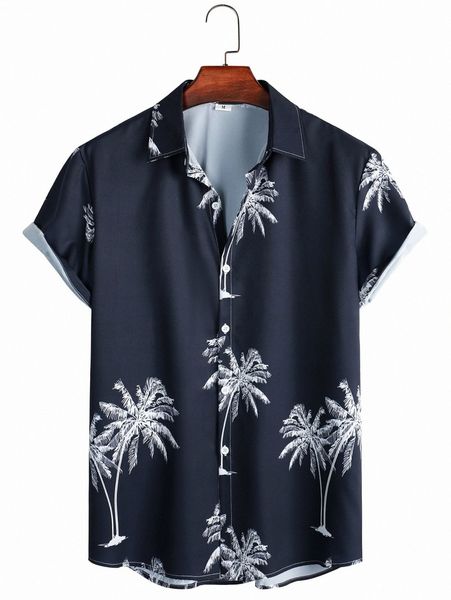 

men random palm tree print shirt x0t7#, White;black