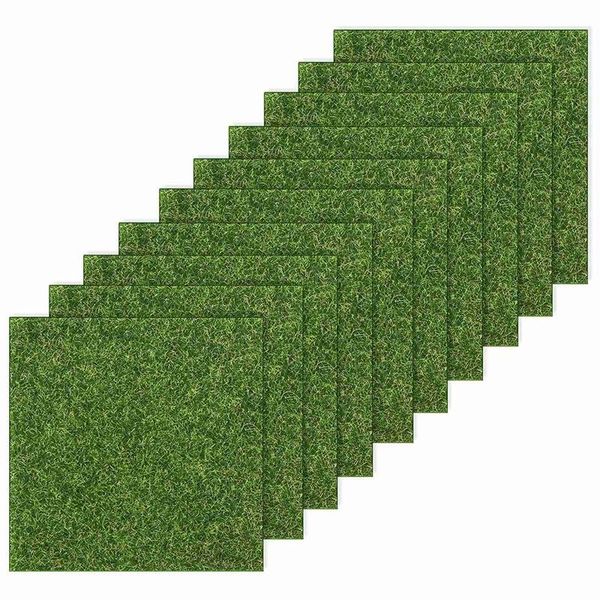 

10 pieces artificial garden turf lawn miniature decoration garden house diy gr decoration 6 x 6 inches
