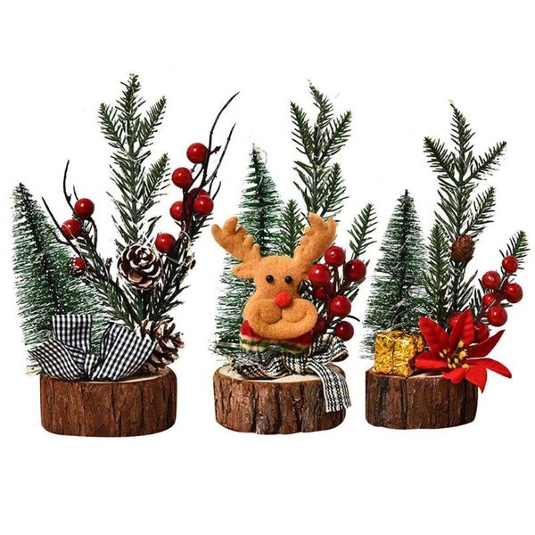 

2021christmas decoraton mini christmas tree led luminous deskdecoration for home shop window christmas party decorate