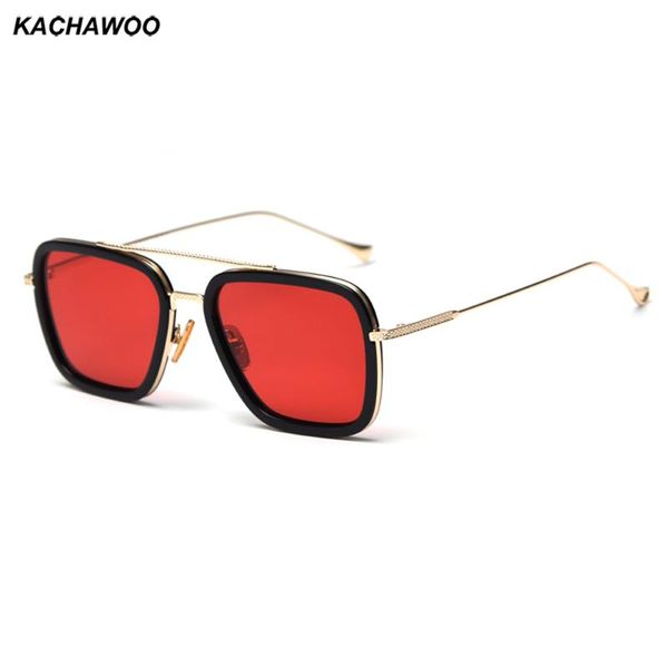 

sunglasses kachawoo man polarized square red brown tinted sun glasses for women half metal male driving eyewear, White;black