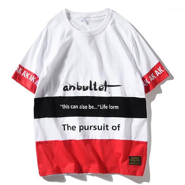 

2020 summer streetwear men printed short sleeve t shirts hip hop harajuku high street mens casual tshirt1, White;black