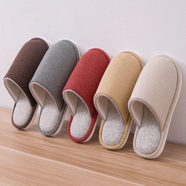 

winter slippers comfortable warm fashion shoes female non-slip soft sole solid indoor bedroom home couple women men slippers x1020, Black