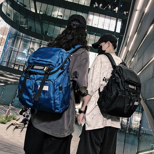 

chaoku street wind locomotive neutral big cover student schoolbag 2020 korean version ins simple leisure backpack c1111