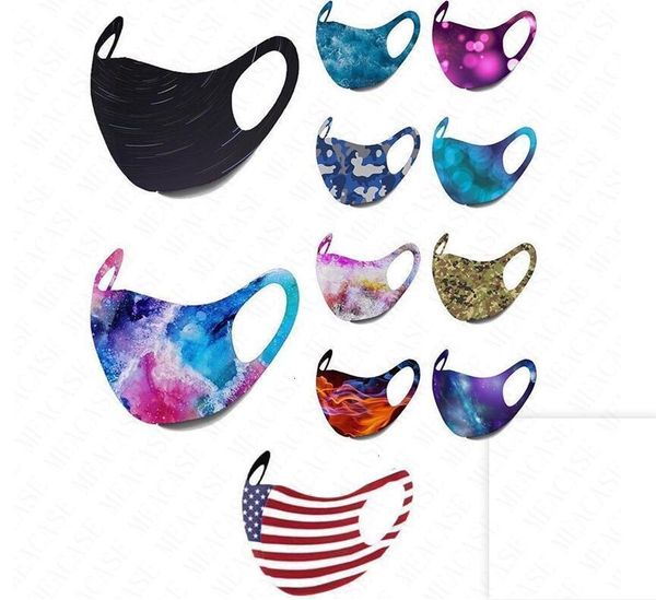 

camouflage tie-dye flag printed summer mask face fashion breathable dustproof protecsylt e5fg