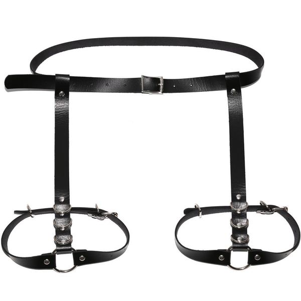 

european and american popular harajuku style pu belt leg loop one hip dance street night club leg loop belly band, Golden;silver