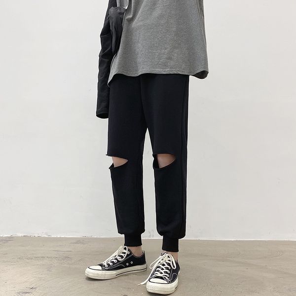 

wu0ov loose summer net red nine students casual casual hole broken pants men's fashion brand straight tube ins pants for point tphqi, Blue