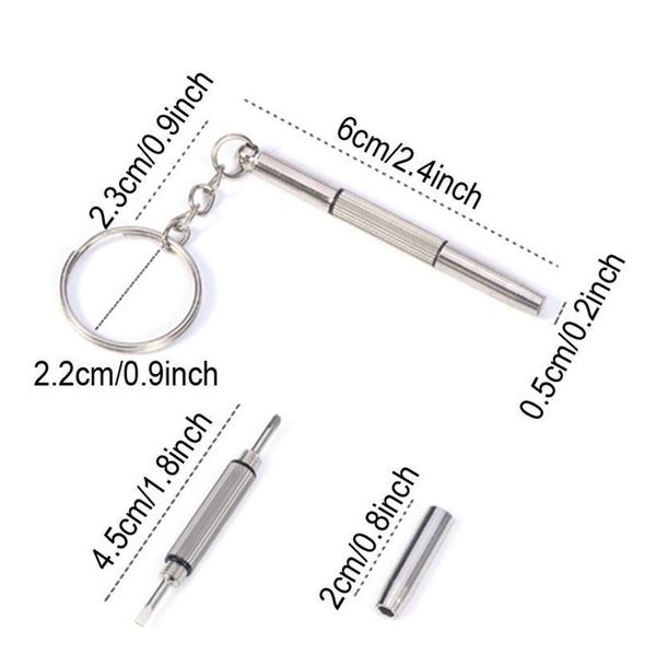 

3 in 1 eyeglass screwdriver keychain repair glasses watch phone triple versatile small screwdriver eyeglass mini scr jllroy jhhome