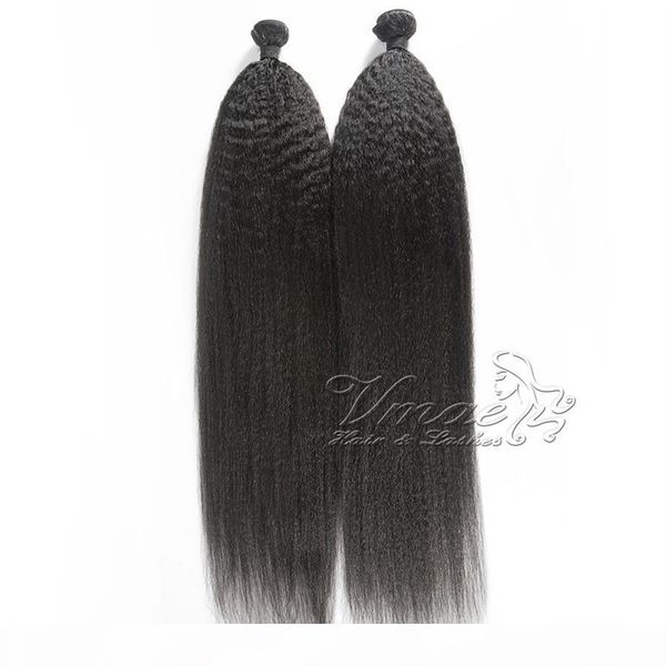 

vmae 100% unprocessed new arrival brazilian virgin hair burmese hair kinky straight weft weave piece hair extensions natrural soft, Black