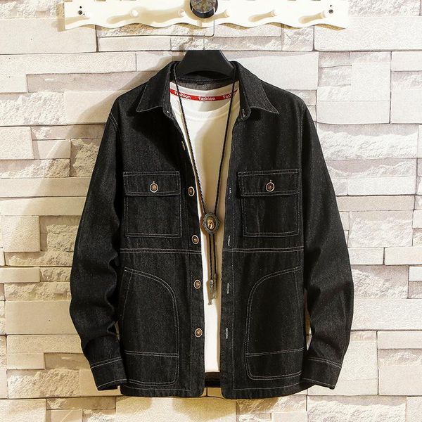 

spring jacket men 2020 denim jacket mens streetwear vintage jean chaqueta hombre male hip hop solid outwear1, Black;brown