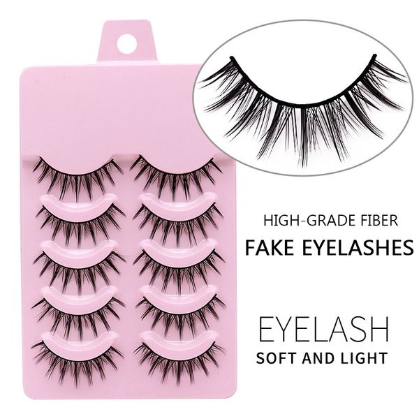 

false eyelashes lashes premium fiber eyelashes 5 pairs