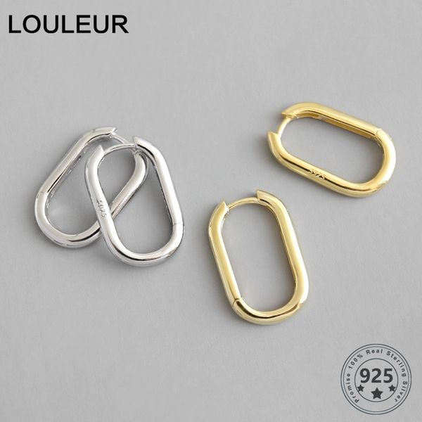 

louleur 925 sterling silver big u oval earrings gold vintage geometric creative simple wild chic earrings for women jewelry gift q1111, Golden
