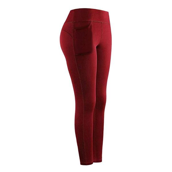

training women's sports yoga pants leggings pocket gym fitness workout running tights women sport kg-770, White;red
