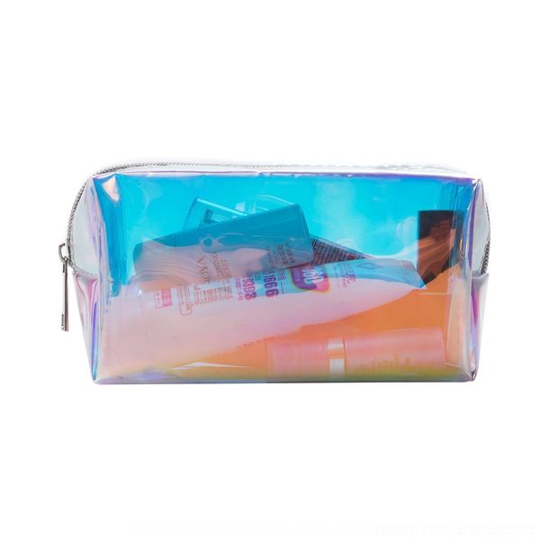 

qidhq new laser waterproof transparent cosmetic cosmetic storage bagfashion personalized tpu storage bag portable string color wash bag eqxx