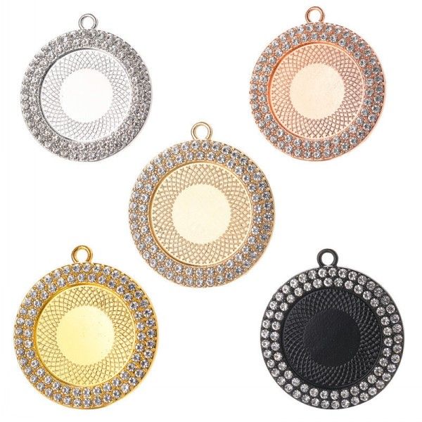 

p pendant diy jewelry craft rhinestone bezel pendant tray round bezel trays blank pendant bases with glass cabochons kimter-c424fz