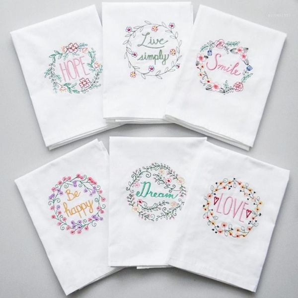 

embroidered letter home kitchen dish bowl wine cup towel table napkin decor1